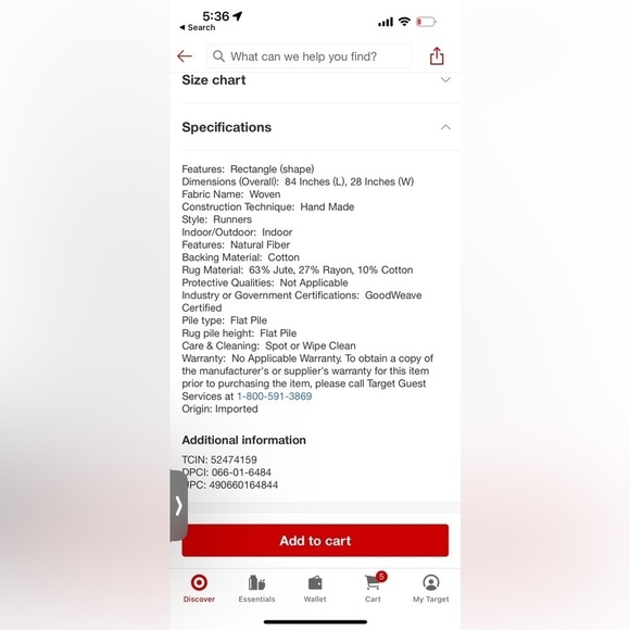 NWT THRESHOLD WOVEN RUNNER RUG - Picture 5 of 5